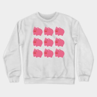 Pig animal. Seamless pattern design on white background. Crewneck Sweatshirt